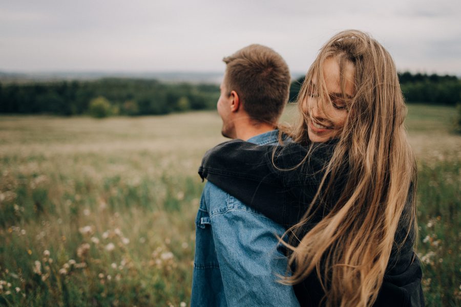 A couple together outdoors